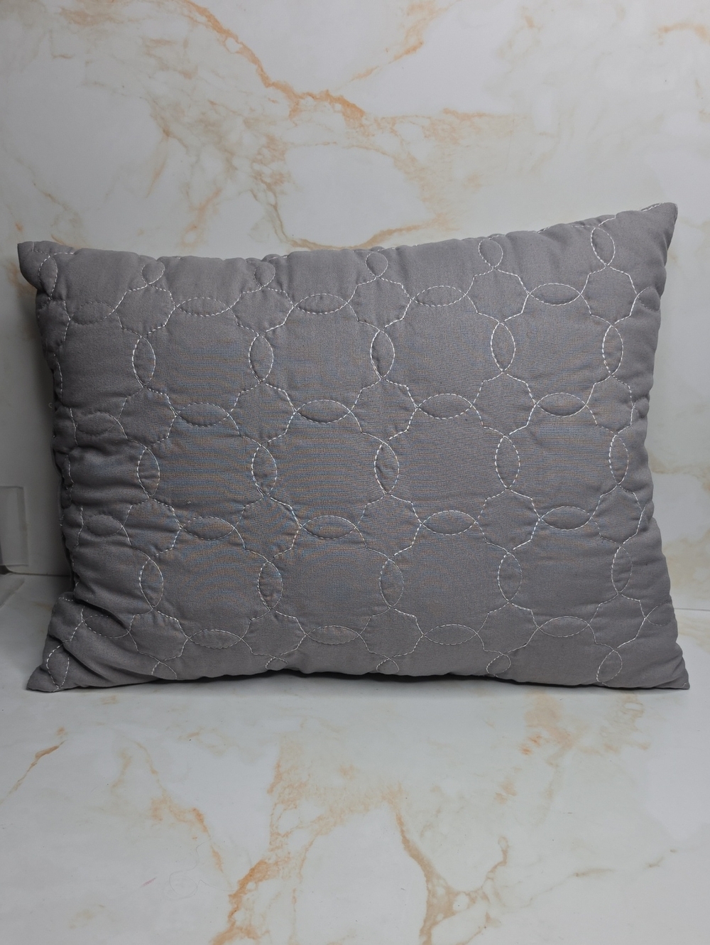 Gray Quilted Decorative Pillow - Neutral Accent